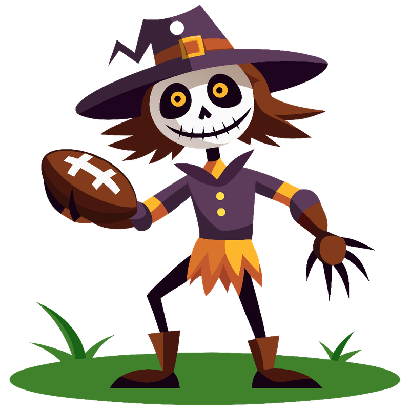 Scarecrow With Football Halloween Acrylic Ornament