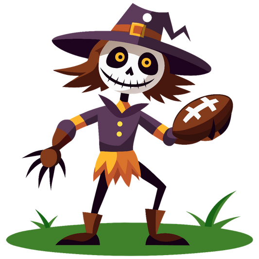 Scarecrow With Football Halloween Acrylic Ornament