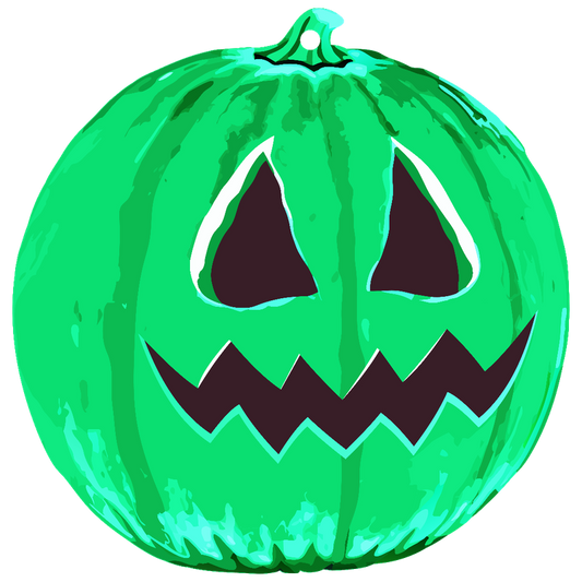 Neon Green Glowing Jack-O-Lantern Halloween Acrylic Ornament